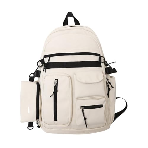 BUBEFSKD Japanische Ästhetische Vintage Nylon Rucksack Mit Münze Geldbeutel Schüler Großer Kapazitätsbuch Tasche Casual Travel Daypack Vintage Laptop Rucksack von BUBEFSKD