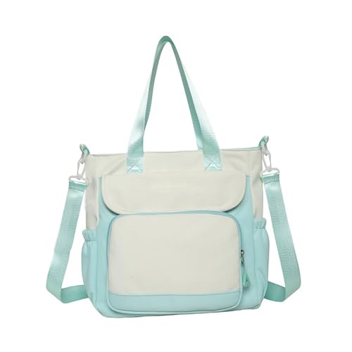 BUBEFSKD Japanische Große Kapazität Crossbody Bag Contrast Farbe Nylon Handtasche Multi Taschen Umhängetasche Mit Oberen Für Schulkontrast Farbe Nylon Handtasche von BUBEFSKD