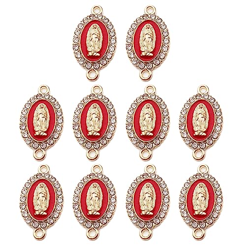 BUBEFSKD Jungfrau Maria Charms Für Schmuck Making Emaille Mix Farbe Strasssteine ​​Anhänger Halskette Armband Jungfrau Maria Armbänder Halskette Gold Frauen Frauen von BUBEFSKD