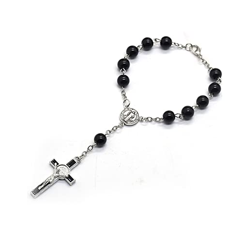 BUBEFSKD Katholische Schwarze Glasperlen Für Kreuzrosenarmband Religiöser Schmuck All Match Für Kirchengebet Religiöse Schmuckanhänger Sammelt BUBEFSKD Katholische Schwarze Glasperlen Für Kreuzrosenarmband Religiöser Schmuck All Match Für Kirchengebet Religiöse Schmuckanhänger Sammelt von BUBEFSKD