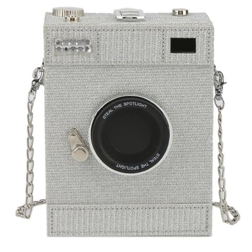 BUBEFSKD Kettenriemen Messengerbeutel Für Frauen PU Leder Schulter Kamera Box Crossbody Hülle Kleine Quadratische Frauen Kamera Box Schulterkette Gurt Crossbody Hüllkurve Clutch von BUBEFSKD