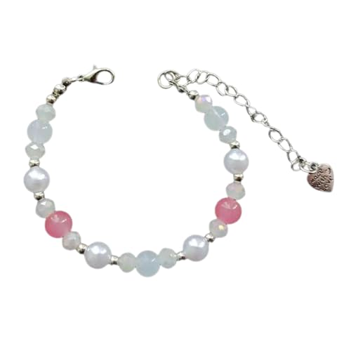 BUBEFSKD Komfortable Perlenarmband Mit Herz Angehender Perlen Armbänder Für Frauen Mädchen Hochzeit Charme Handkette Schmuck Geschenk Runde Perlen BUBEFSKD Komfortable Perlenarmband Mit Herz Angehender Perlen Armbänder Für Frauen Mädchen Hochzeit Charme Handkette Schmuck Geschenk Runde Perlen von BUBEFSKD