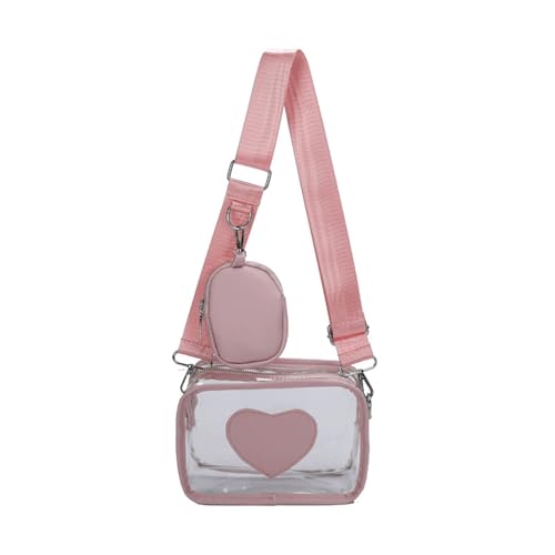 BUBEFSKD Kompakte Umhängetasche Vielseitige Frauen Handtasche Klare Transparente Crossbody Tasche Für Personen Weibliche Handtaschen BUBEFSKD Kompakte Umhängetasche Vielseitige Frauen Handtasche Klare Transparente Crossbody Tasche Für Personen Weibliche Handtaschen von BUBEFSKD