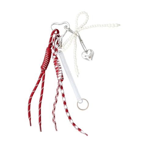 BUBEFSKD Koreanische Stile Tassels Perlen Bögen Keychain Multi Funktionstasche Charme Zubehör Telefon Ornament Bag Anhänger Für Frauen Stilvolles Reisebehörigkeit Accessoire von BUBEFSKD