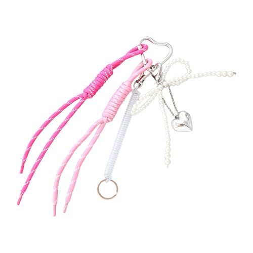 BUBEFSKD Koreanische Stile Tassels Perlen Bögen Keychain Multi Funktionstasche Charme Zubehör Telefon Ornament Bag Anhänger Für Frauen Stilvolles Reisebehörigkeit Accessoire von BUBEFSKD