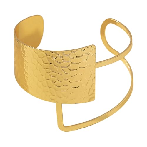 BUBEFSKD Leicht Übertriebenes Offenes Manschettenarmband Für Frauen Unregelmäßiger Einstellbarer Armband Geometrisches Accessoire Hiphop Schmuck Modearmknochenmangle von BUBEFSKD