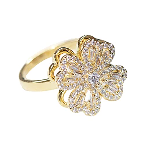 BUBEFSKD Lucky Korean Temperament Diamant Verkrustet Rotatable Gold Plattierte Modeindex Offen Verstellbare Rotierbare Ringe Für Männer BUBEFSKD Lucky Korean Temperament Diamant Verkrustet Rotatable Gold Plattierte Modeindex Offen Verstellbare Rotierbare Ringe Für Männer von BUBEFSKD