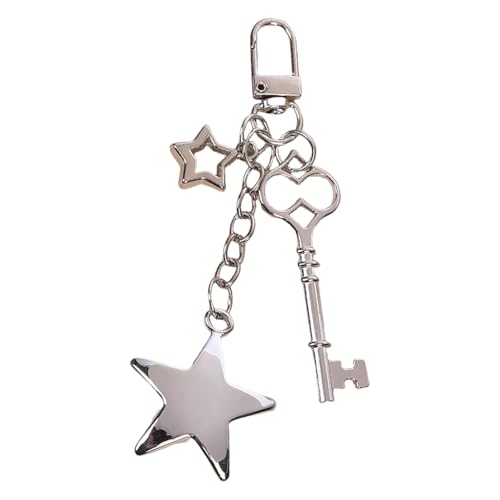 BUBEFSKD Metal Keychain Schöne Star Kreative Auto Schlüsselkette Herzhänge Ornamente Keyrings Bag Charme Für Frauen Herz Metal Bag Charme Car Keyrings Hanging Ornamente von BUBEFSKD