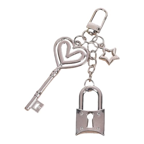 BUBEFSKD Metal Keychain Schöne Star Kreative Auto Schlüsselkette Herzhänge Ornamente Keyrings Bag Charme Für Frauen Herz Metal Bag Charme Car Keyrings Hanging Ornamente von BUBEFSKD