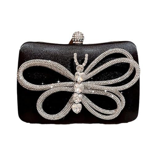 BUBEFSKD Mode Abendtasche Mit Zarter Verzierung Schimmern Juwel Bogen Handtasche Elegantes Platz Für Frauen Mädchen Abend von BUBEFSKD