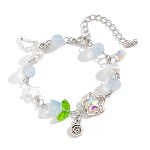 BUBEFSKD Mode Tassels Armband Blumen Perlen Charme Handchain Einstellbare Länge Armbandanlagen Statement Juwel Für Frauen Legiert Acrylperlen Armband BUBEFSKD Mode Tassels Armband Blumen Perlen Charme Handchain Einstellbare Länge Armbandanlagen Statement Juwel Für Frauen Legiert Acrylperlen Armband von BUBEFSKD
