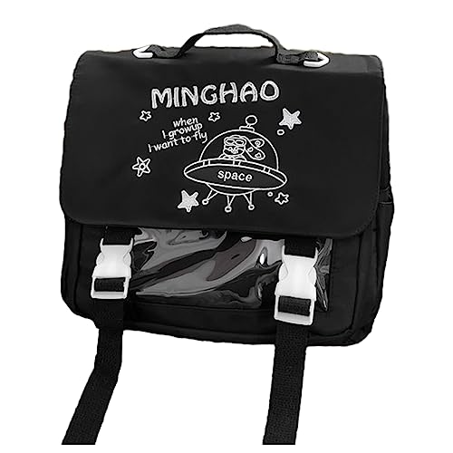 BUBEFSKD Mode Und Niedliche Rucksack Für Mädchen Mit Transparenter Tasche Nylon JK School Travel Laptop Rucksack Transparente von BUBEFSKD
