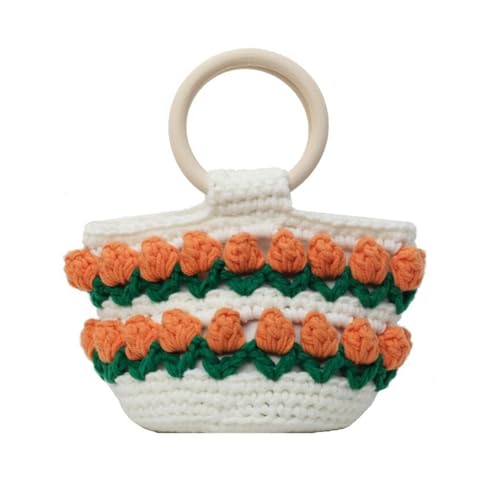 BUBEFSKD Modebasketasche Vintage Häkeln Gestrickt Farbenfrohe Eimer Handtasche Zum Täglichen Gebrauch Und Reisen Gestrickt BUBEFSKD Modebasketasche Vintage Häkeln Gestrickt Farbenfrohe Eimer Handtasche Zum Täglichen Gebrauch Und Reisen Gestrickt von BUBEFSKD