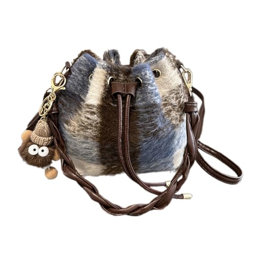 BUBEFSKD Modische Umhängetasche Für Frauen Kleine Kapazität Handtasche Einfacher Eimer Crossbody Dating Female Messenger Winter Schulter Für Frauen Messengerinnen Frau Eimer Crossbody von BUBEFSKD