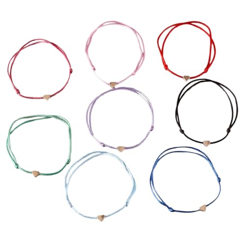 BUBEFSKD Packung 8 Schöner Und Süßes Herzseilarmbänder Schmuck Schöne Anhänger Armband Moderne Einfache Handseil Zauberer Armband BUBEFSKD Packung 8 Schöner Und Süßes Herzseilarmbänder Schmuck Schöne Anhänger Armband Moderne Einfache Handseil Zauberer Armband von BUBEFSKD