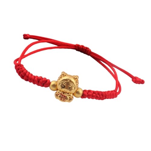 BUBEFSKD Red Weave Armbänder Verstellbare Schnur Handketten Mit Drachenanhänger Handgefertigtes Zeichnungsgelenk Kette Für Damenlegierband Armband Ornament von BUBEFSKD