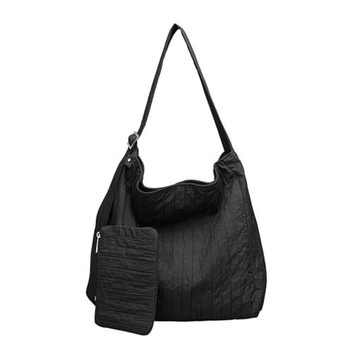 BUBEFSKD Reißverschluss Umhängetasche Mit Beutel Koreanische Mode Plissierte Leinwand Feste Farbe Großer Kapazität Crossbody Eimer Tasche Mehrere Taschen Handtasche BUBEFSKD Reißverschluss Umhängetasche Mit Beutel Koreanische Mode Plissierte Leinwand Feste Farbe Großer Kapazität Crossbody Eimer Tasche Mehrere Taschen Handtasche von BUBEFSKD