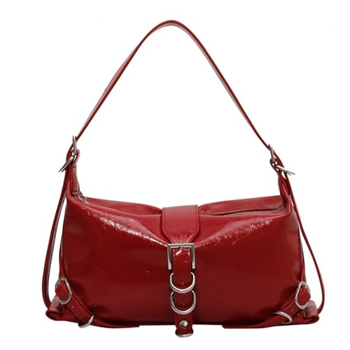 BUBEFSKD Schwarz Frauen Umhängetasche Koreanischer Stil Einzigartige Unterarmtaschen Langlebige PU Handtasche Stilvolles Accessoire Für Frauen von BUBEFSKD