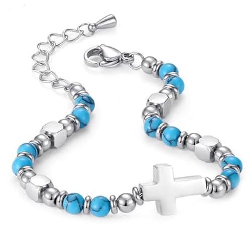 BUBEFSKD Steinarmband Natural Stone Religiös Perlen Handgelenk Schmuckparty Accessoire Für Tägliche Outfits Unisex Handgefertigtes Armband Geeignet von BUBEFSKD