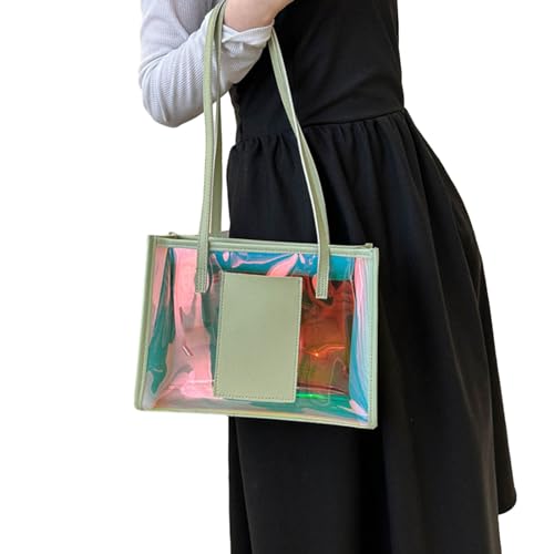 BUBEFSKD Stilvolle Damenhandtasche PVC Umhängetasche Große Kapazität Einkaufstaschen Für Frauen Die Für Verschiedene Gelegenheiten Geeignet Sind von BUBEFSKD