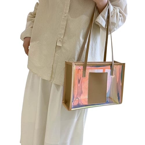 BUBEFSKD Stilvolle Damenhandtasche PVC Umhängetasche Große Kapazität Einkaufstaschen Für Frauen Die Für Verschiedene Gelegenheiten Geeignet Sind von BUBEFSKD