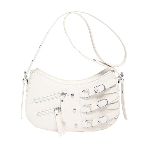 BUBEFSKD Stilvolle Frauen Kleine Handtasche Lässige Schultertasche PU Leder Crossbody Tasche Mit Verstellbarem Riemen Retro Ästhetik Tasche von BUBEFSKD