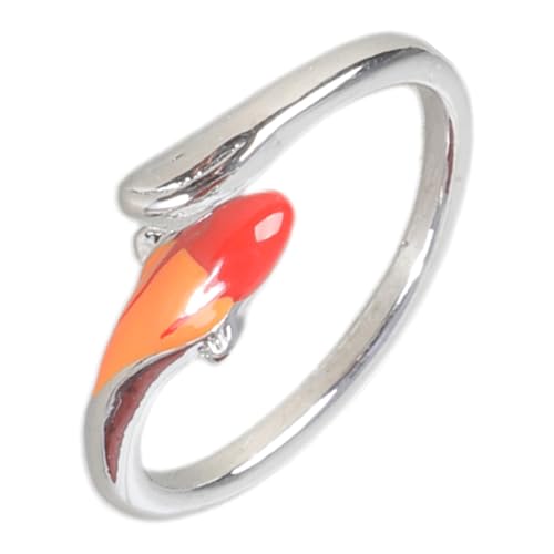 BUBEFSKD Stilvolle Verstellbare Offene Ringe Rot Kois Fisch Designs Einzigartige Chinesische Fingerzubehör Für Tägliche Kleidung Sammlerstück Schmuck BUBEFSKD Stilvolle Verstellbare Offene Ringe Rot Kois Fisch Designs Einzigartige Chinesische Fingerzubehör Für Tägliche Kleidung Sammlerstück Schmuck von BUBEFSKD