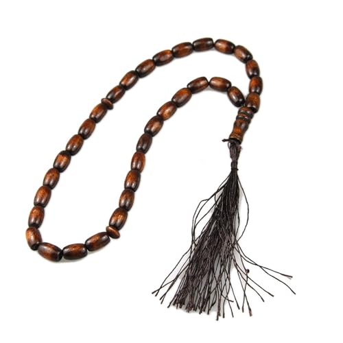 BUBEFSKD Stylish Handgefertigt 33 Perlen Sandelholz Tasbih Set Tragbares Accessoire Für Tägliche Verschleiß Dhikr Und Spirituelle Reflexion Tasbih von BUBEFSKD
