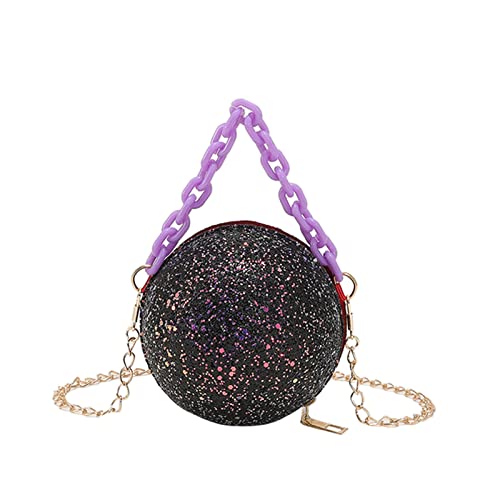 BUBEFSKD Stylish Sphärical Messenger Bag All Match Schulter Pailletten Handtasche Crossbody Für Urlaubsdating Messenger Tasche von BUBEFSKD