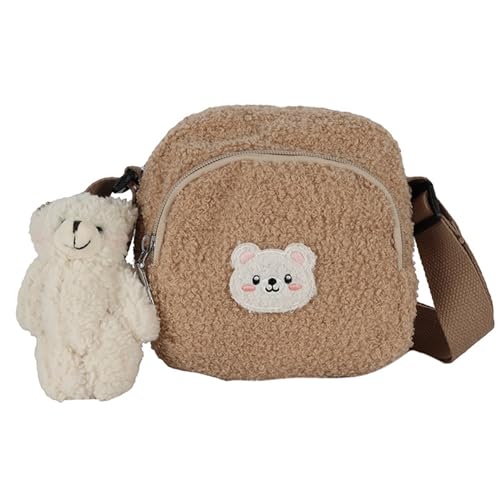 BUBEFSKD Süßer Plüsch Crossbody Geldbeutel Anhänger Satchel Umhängetasche Messenger Handtasche Für Frauen Mädchen Frauen Plüsch Schulter von BUBEFSKD