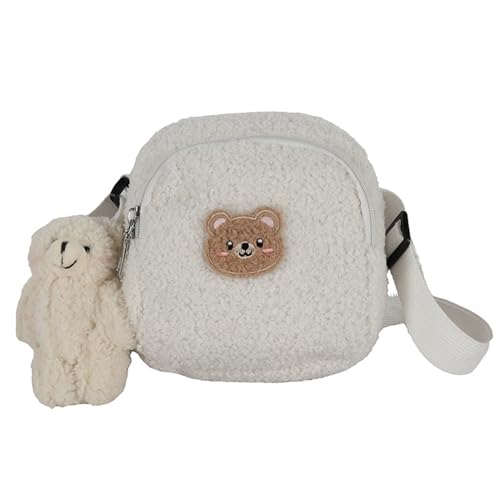 BUBEFSKD Süßer Plüsch Crossbody Geldbeutel Anhänger Satchel Umhängetasche Messenger Handtasche Für Frauen Mädchen Frauen Plüsch Schulter von BUBEFSKD