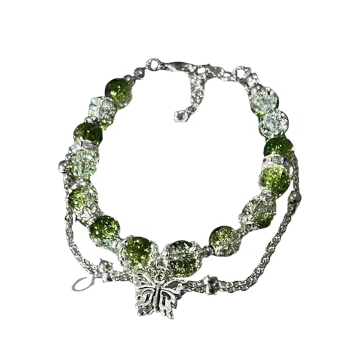 BUBEFSKD Süßes Grünes Perlen Schmetterlingsarmband Moderne Leichtmetall Schmetterling Elegante Grüne Perle Quasten Stile Armband Charme Elastizität Kette BUBEFSKD Süßes Grünes Perlen Schmetterlingsarmband Moderne Leichtmetall Schmetterling Elegante Grüne Perle Quasten Stile Armband Charme Elastizität Kette von BUBEFSKD