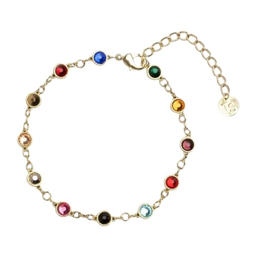 BUBEFSKD Trendiges Kupferarmband Mit Lebendigen Farben Vielseitigem Armband Mit Funkelnden Steinen Trendy Armreif Armband Accessoire Damenschmuckzubehör Accessoire von BUBEFSKD