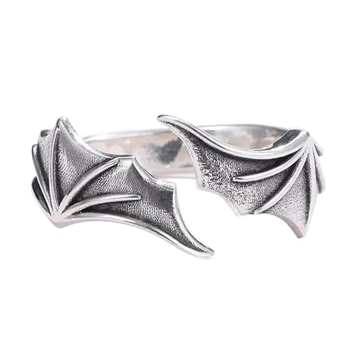 BUBEFSKD Trendy Angel Dämon Ringe Unisex Simple Wing Für Liebhaber Paar Set Freundschafts Hochzeit Engagement Offen Für Ihn Und Ihr Versprechen Niedlich Einstellbar von BUBEFSKD