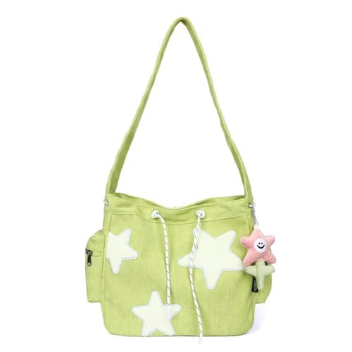 BUBEFSKD Trendy Crossbody Tasche Mit Sternverzierung Großer Kapazität Messenger Umhängetaschen Für Mode Stürmerinnen Frauen Cord Tasche von BUBEFSKD