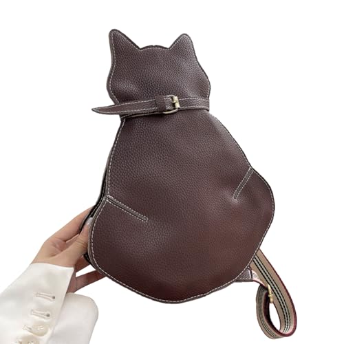 BUBEFSKD Über Der Umhängetasche Große Kapazität Katzenform Crossbody Brust Reisegürtel Trendy Für Frauen Katze Geformte Umhängetasche von BUBEFSKD