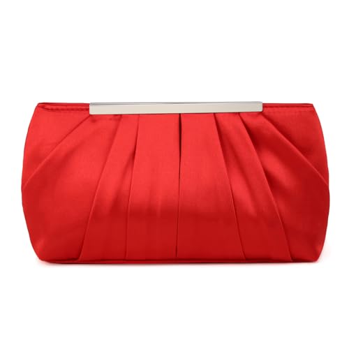 BUBEFSKD Umhängetasche Für Mädchen Frauen Plissierte Formale Abendtasche Feste Farbe Lady Geldbeutel Hochzeit Clutches Cocktail Abschlussball Handtasche Handtaschen von BUBEFSKD