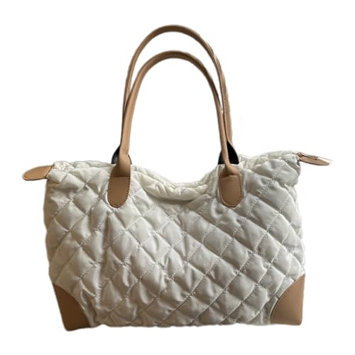 BUBEFSKD Umhängetasche Vielseitige Achselhöhle Einkaufsbetriebshandtasche Für Mädchen Frauen Modetaschen Gesteppte Achselstoffe Stilvolle Gittermuster Designs von BUBEFSKD