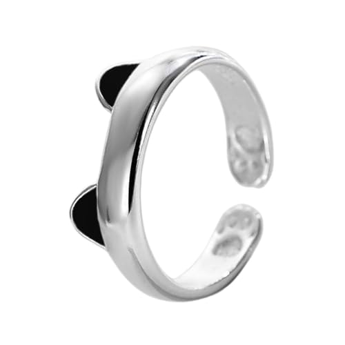 BUBEFSKD Verstellbare Cartoon Little Kätzchen Haustier Finger Ringe Schöne Ohren Pfoten Geburtstagsgeschenke Für College Girls Silber Ohren BUBEFSKD Verstellbare Cartoon Little Kätzchen Haustier Finger Ringe Schöne Ohren Pfoten Geburtstagsgeschenke Für College Girls Silber Ohren von BUBEFSKD