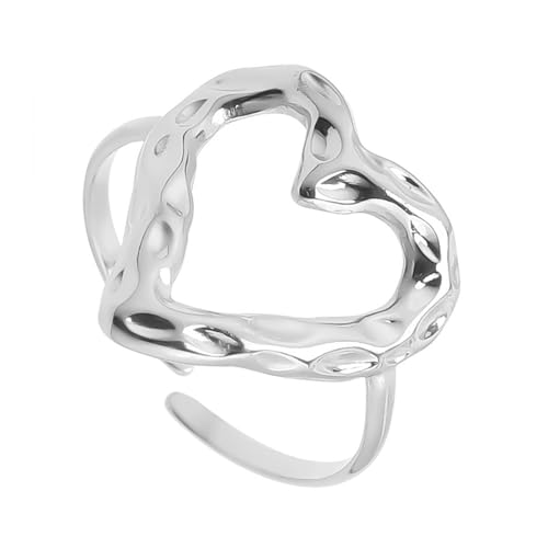 BUBEFSKD Verstellbare Herzförmige Ringe Schmuck Edelstahl Schatz Offen Verstellbarer Schmuck Für Modeliebhaber Jubiläumsring BUBEFSKD Verstellbare Herzförmige Ringe Schmuck Edelstahl Schatz Offen Verstellbarer Schmuck Für Modeliebhaber Jubiläumsring von BUBEFSKD