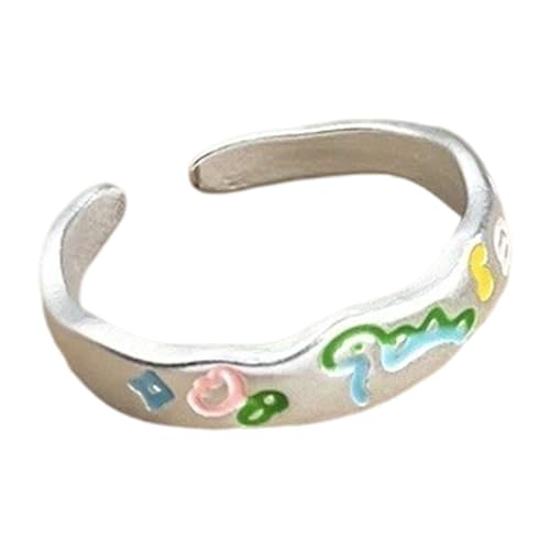 BUBEFSKD Verstellbare Legierungs Cartoon Dinosaurierringe Spielerische Graffiti Designs Star Accent Trendy Accessoires Für Jugendliche Verstellbare Ringe BUBEFSKD Verstellbare Legierungs Cartoon Dinosaurierringe Spielerische Graffiti Designs Star Accent Trendy Accessoires Für Jugendliche Verstellbare Ringe von BUBEFSKD