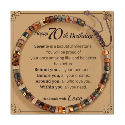 BUBEFSKD Verstellbares Handgefertigtes Steinarmbanddekoration Für Alle Altersgruppen Mit Einer Segenkarte Und Mehrerer Farbzugabe Handgefertigtes Einstellbares Armband von BUBEFSKD