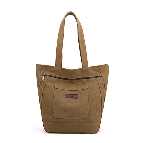 BUBEFSKD Vintage Canvas Einkaufstaschen Für Frauen Käufer Mädchen Handtaschen Reißverschluss Großer Kapazität Umhängetasche Leinwand Umhängetasche Groß von BUBEFSKD