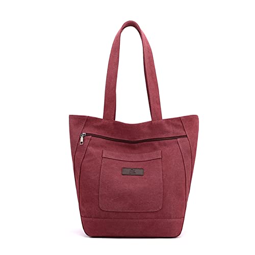 BUBEFSKD Vintage Canvas Einkaufstaschen Für Frauen Käufer Mädchen Handtaschen Reißverschluss Großer Kapazität Umhängetasche Leinwand Umhängetasche Groß von BUBEFSKD