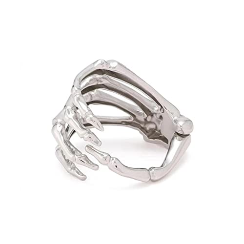 BUBEFSKD Vintage Skull Hand Silber Open Band Für Frauen Mädchen Männer Statement Einstellbar Erweiterbares Gotisches Armband Für Geschenkarmringe BUBEFSKD Vintage Skull Hand Silber Open Band Für Frauen Mädchen Männer Statement Einstellbar Erweiterbares Gotisches Armband Für Geschenkarmringe von BUBEFSKD