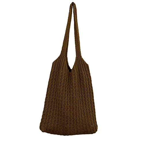 BUBEFSKD Vintage Strickbeutel Handtasche Große Kapazität Einheitlich Farbig Schulterverstürzt Für Straßendrollstraßentasche BUBEFSKD Vintage Strickbeutel Handtasche Große Kapazität Einheitlich Farbig Schulterverstürzt Für Straßendrollstraßentasche von BUBEFSKD