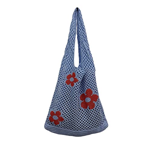 BUBEFSKD Zarte Handtasche Strickbeutel Hohlete Schulter Großkapazität Streuner All Match Für Family Geting Strick Bag Tote von BUBEFSKD