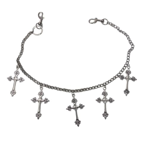 BUBEFSKD Big Cross Anhänger Hantelkette Einschicht Schlüsselbund Taille Wallet Wallet Jeans Hip Hop Hosengürtel Für Männer Frauen Schmuckhosen von BUBEFSKD