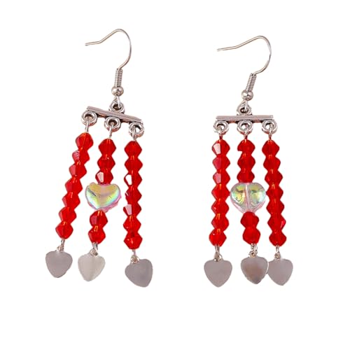 Buntes Perlenherzohrringe Accessoires Auffällige Perlen Herzgeformte Randmodische Ohrohrschstene Farbenfrohe Ohrkripte Buntes Perlenherzohrringe Accessoires Auffällige Perlen Herzgeformte Randmodische Ohrohrschstene Farbenfrohe Ohrkripte von BUBEFSKD