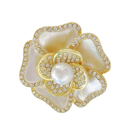 Camellias Flower Brosche Mit Strasssteinen Legierung Materialien Elegantes Geschenk Luxuriöser Für Jeden Anlass Elegantes Geschenk von BUBEFSKD